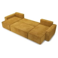 Canapé Panoramique MIRA Convertible Velours Côtelé Moutarde 6 Places 11 Canapé Panoramique MIRA Convertible Velours Côtelé Moutarde 6 Places -Meuble Déco Soldes canape panoramique mira convertible velours cotele moutarde 5 plcs 3