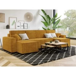 Canapé Panoramique MIRA Convertible Velours Côtelé Moutarde 6 Places 14 Canapé Panoramique MIRA Convertible Velours Côtelé Moutarde 6 Places -Meuble Déco Soldes canape panoramique mira convertible velours cotele moutarde 5 plcs 6