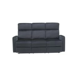 Canapé Relax LOVA En Velours Noir Avec Fonction électrique -Meuble Déco Soldes canape relax lova velours noir electrique 3 places 2