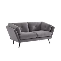 Lot De Canapés THELMA En Velours Girs Fixe 12 Lot De Canapés THELMA En Velours Girs Fixe -Meuble Déco Soldes canape thelma 32 velours gris lot canapes 3places 2places 3