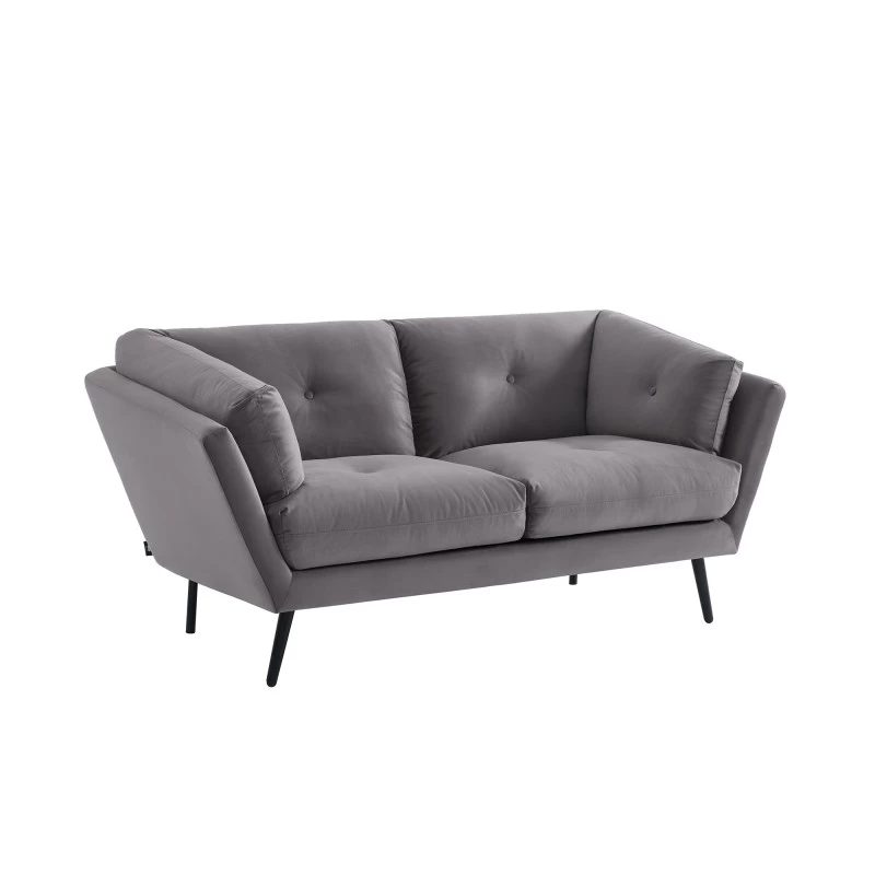 Lot De Canapés THELMA En Velours Girs Fixe 4 Lot De Canapés THELMA En Velours Girs Fixe – Image 4