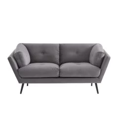 Lot De Canapés THELMA En Velours Girs Fixe 13 Lot De Canapés THELMA En Velours Girs Fixe -Meuble Déco Soldes canape thelma 32 velours gris lot canapes 3places 2places 4