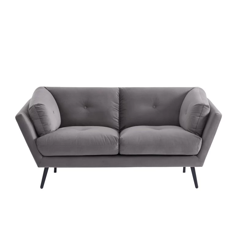 Lot De Canapés THELMA En Velours Girs Fixe 5 Lot De Canapés THELMA En Velours Girs Fixe – Image 5