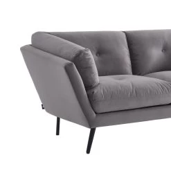 Lot De Canapés THELMA En Velours Girs Fixe 14 Lot De Canapés THELMA En Velours Girs Fixe -Meuble Déco Soldes canape thelma 32 velours gris lot canapes 3places 2places 5