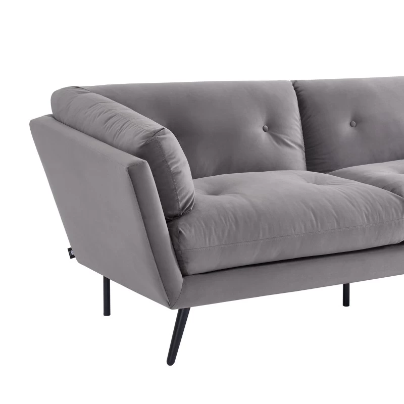 Lot De Canapés THELMA En Velours Girs Fixe 9 Lot De Canapés THELMA En Velours Girs Fixe – Image 9