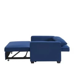 Canapé Droit LENA Convertible Tissu Bleu 2 Places -Meuble Déco Soldes canpe droit lena convertible tissu bleu 2 places 4