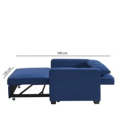 Canapé Droit LENA Convertible Tissu Bleu 2 Places -Meuble Déco Soldes canpe droit lena convertible tissu bleu 2 places 7