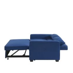 Canapé Droit LENA Convertible Tissu Bleu 3 Places -Meuble Déco Soldes canpe droit lena convertible tissu bleu 3 places 4