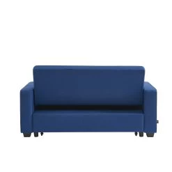Canapé Droit LENA Convertible Tissu Bleu 3 Places -Meuble Déco Soldes canpe droit lena convertible tissu bleu 3 places 5
