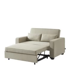 Canapé Droit LENA Convertible Tissu Grège 2 Places -Meuble Déco Soldes canpe droit lena convertible tissu grege 2 places 3