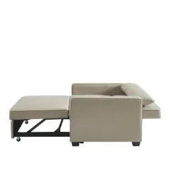 Canapé Droit LENA Convertible Tissu Grège 2 Places -Meuble Déco Soldes canpe droit lena convertible tissu grege 2 places 4