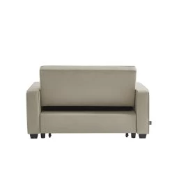 Canapé Droit LENA Convertible Tissu Grège 2 Places -Meuble Déco Soldes canpe droit lena convertible tissu grege 2 places 5