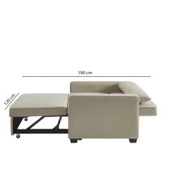 Canapé Droit LENA Convertible Tissu Grège 2 Places -Meuble Déco Soldes canpe droit lena convertible tissu grege 2 places 7