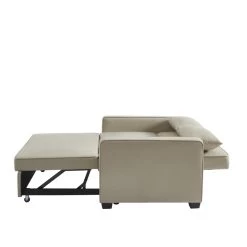 Canapé Droit LENA Convertible Tissu Grège 3 Places -Meuble Déco Soldes canpe droit lena convertible tissu grege 3 places 4