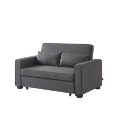 Canapé Droit LENA Convertible Tissu Gris 2 Places 10 Canapé Droit LENA Convertible Tissu Gris 2 Places -Meuble Déco Soldes canpe droit lena convertible tissu gris 2 places 2