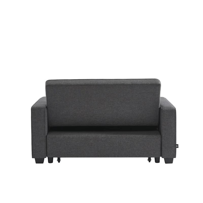 Canapé Droit LENA Convertible Tissu Gris 2 Places 6 Canapé Droit LENA Convertible Tissu Gris 2 Places – Image 6