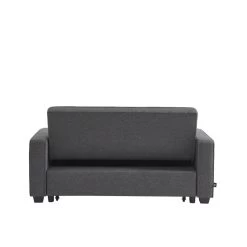 Canapé Droit LENA Convertible Tissu Gris 3 Places -Meuble Déco Soldes canpe droit lena convertible tissu gris 3 places 5