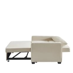 Canapé Droit LENA Convertible Velours Beige 3 Places 12 Canapé Droit LENA Convertible Velours Beige 3 Places -Meuble Déco Soldes canpe droit lena convertible velours beige 3 places 4
