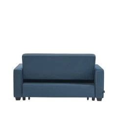 Canapé Droit LENA Convertible Velours Bleu 3 Places -Meuble Déco Soldes canpe droit lena convertible velours bleu 3 places 5