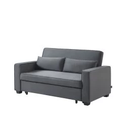 Canapé Droit LENA Convertible Velours Gris 3 Places -Meuble Déco Soldes canpe droit lena convertible velours gris 3 places 2