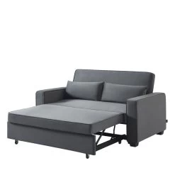 Canapé Droit LENA Convertible Velours Gris 3 Places -Meuble Déco Soldes canpe droit lena convertible velours gris 3 places 3