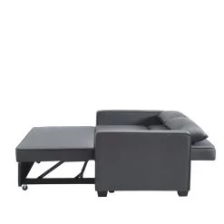 Canapé Droit LENA Convertible Velours Gris 3 Places -Meuble Déco Soldes canpe droit lena convertible velours gris 3 places 4