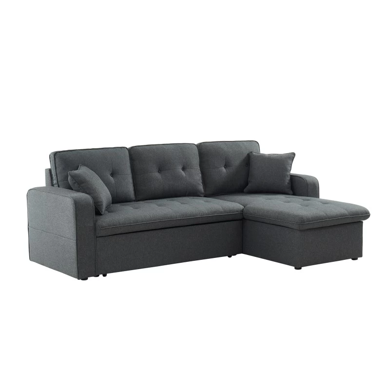 Canapé D'angle CANVAS Tissu Anthracite Coffre Angle Convertible 3 Canapé D'angle CANVAS Tissu Anthracite Coffre Angle Convertible – Image 3