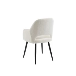 Chaise PHILOMENE Bouclettes écru Pieds En Métal Noir -Meuble Déco Soldes chaise philomene bouclettes ecru pieds en metal noir 4