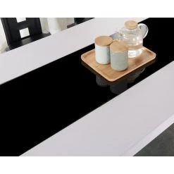 Ensemble Repas DAMIA Blanc Et Noir 6 Personnes 180cm -Meuble Déco Soldes damia 180 ensemble repas 6 per 2