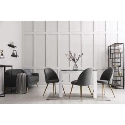 Table à Manger DAMIA Noir Et Blanc 120cm