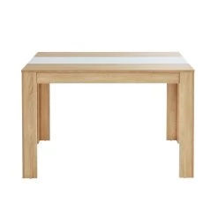 Table à Manger DAMIA Blanc Et Effet Chêne 120cm -Meuble Déco Soldes damia table de sejour 120 cm 4