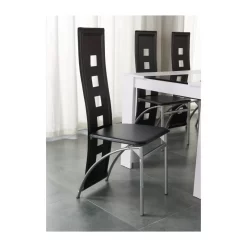 Ensemble Repas DAMIA Blanc Et Noir 4 Personnes 140cm 6 Ensemble Repas DAMIA Blanc Et Noir 4 Personnes 140cm -Meuble Déco Soldes damia140set4 ensemble repas 2