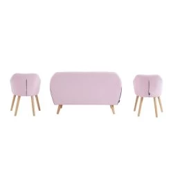 Ensemble HILDA En Tissu Rose 1 Canapé Et 2 Fauteuils -Meuble Déco Soldes ensemble canapefauteuil hilda tissu rose canape 2 places 2 fauteuils 2