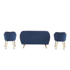 Ensemble HILDA En Velours Côtelé Bleu Avec Piètement Bois Et Doré 1 Canapé Et 2 Fauteuils 9 Ensemble HILDA En Velours Côtelé Bleu Avec Piètement Bois Et Doré 1 Canapé Et 2 Fauteuils -Meuble Déco Soldes ensemble hilda en velours cotele bleu pieds dore 1 canape et 2 fauteuils 3