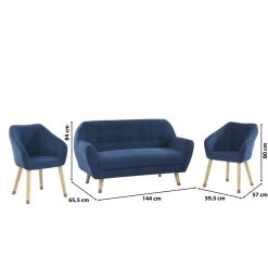 Ensemble HILDA En Velours Côtelé Bleu Avec Piètement Bois Et Doré 1 Canapé Et 2 Fauteuils 11 Ensemble HILDA En Velours Côtelé Bleu Avec Piètement Bois Et Doré 1 Canapé Et 2 Fauteuils -Meuble Déco Soldes ensemble hilda en velours cotele bleu pieds dore 1 canape et 2 fauteuils 5