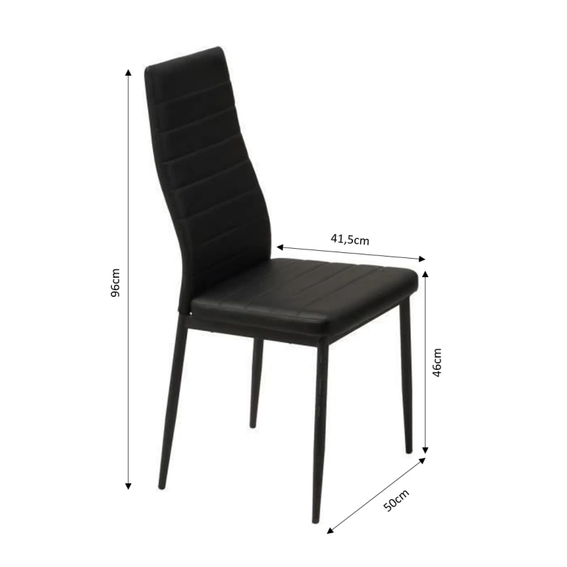Ensemble Repas FELIX Effet Chêne Et PU Noir 6 Chaises 3 Ensemble Repas FELIX Effet Chêne Et PU Noir 6 Chaises – Image 3
