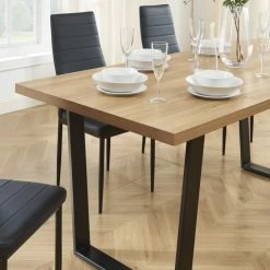 Ensemble Repas FELIX Effet Chêne Et PU Noir 6 Chaises 13 Ensemble Repas FELIX Effet Chêne Et PU Noir 6 Chaises -Meuble Déco Soldes ensemble repas felix effet chene et pu noir 4 chaises 2