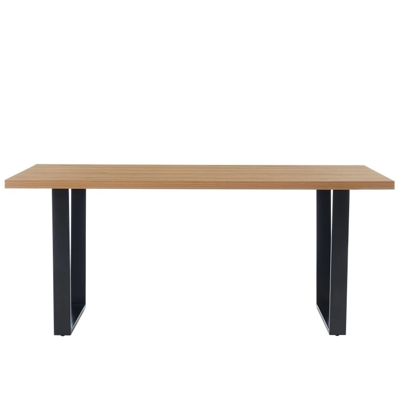 Ensemble Repas FELIX Effet Chêne Et PU Noir 6 Chaises 7 Ensemble Repas FELIX Effet Chêne Et PU Noir 6 Chaises – Image 7