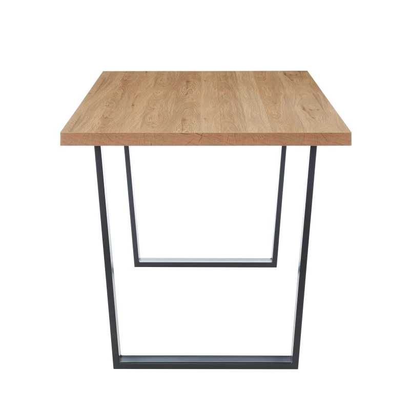 Ensemble Repas FELIX Effet Chêne Et PU Noir 6 Chaises 8 Ensemble Repas FELIX Effet Chêne Et PU Noir 6 Chaises – Image 8