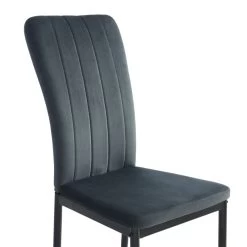Ensemble Repas FELIX Effet Chêne Et Velours Gris 4 Chaises -Meuble Déco Soldes ensemble repas felix effet chene et velours gris 4 chaises 7