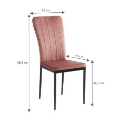 Ensemble Repas FELIX Effet Chêne Et Velours Rose 4 Chaises -Meuble Déco Soldes ensemble repas felix effet chene et velours rose 4 chaises 1