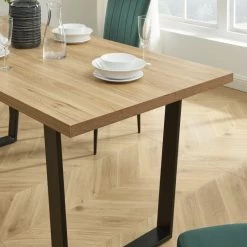 Ensemble Repas FELIX Effet Chêne Et Velours Vert 4 Chaises 14 Ensemble Repas FELIX Effet Chêne Et Velours Vert 4 Chaises -Meuble Déco Soldes ensemble repas felix effet chene et velours vert 4 chaises 3