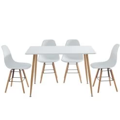 Ensemble Repas KITTOS Laqué Blanc Mat 4 Personnes 120cm -Meuble Déco Soldes ensemble repas kittos 2