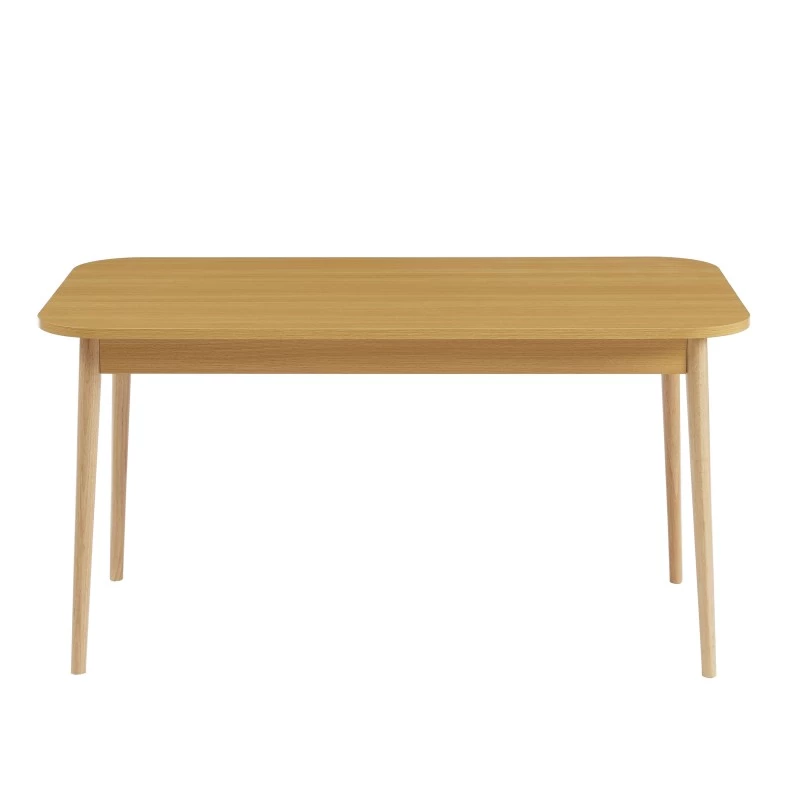 Ensemble Repas MACARON Effet Chêne Et Velours Beige 4 Chaises 7 Ensemble Repas MACARON Effet Chêne Et Velours Beige 4 Chaises – Image 7