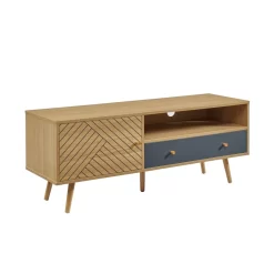 Meuble Tv ETNIK Gris Et Effet Bois 130cm -Meuble Déco Soldes etnik02 meuble tv 130 cm 3