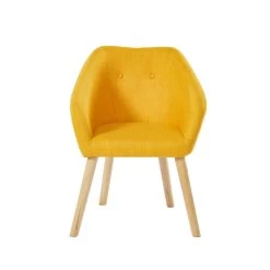 Fauteuil HILDA En Tissu Jaune Avec Pieds En Bois 7 Fauteuil HILDA En Tissu Jaune Avec Pieds En Bois -Meuble Déco Soldes fauteuil 1 place hilda 7