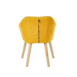 Fauteuil HILDA En Tissu Jaune Avec Pieds En Bois 8 Fauteuil HILDA En Tissu Jaune Avec Pieds En Bois -Meuble Déco Soldes fauteuil 1 place hilda 8