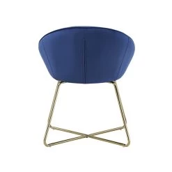 Fauteuil ARSENE En Velours Bleu Nuit Avec Piètement Doré -Meuble Déco Soldes fauteuil arsene 3