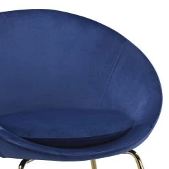 Fauteuil ARSENE En Velours Bleu Nuit Avec Piètement Doré -Meuble Déco Soldes fauteuil arsene 4