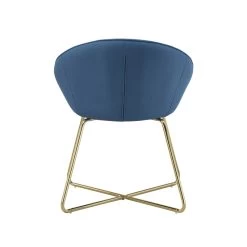 Fauteuil ARSENE En Tissu Bleu Avec Piètement Doré -Meuble Déco Soldes fauteuil arsene 8